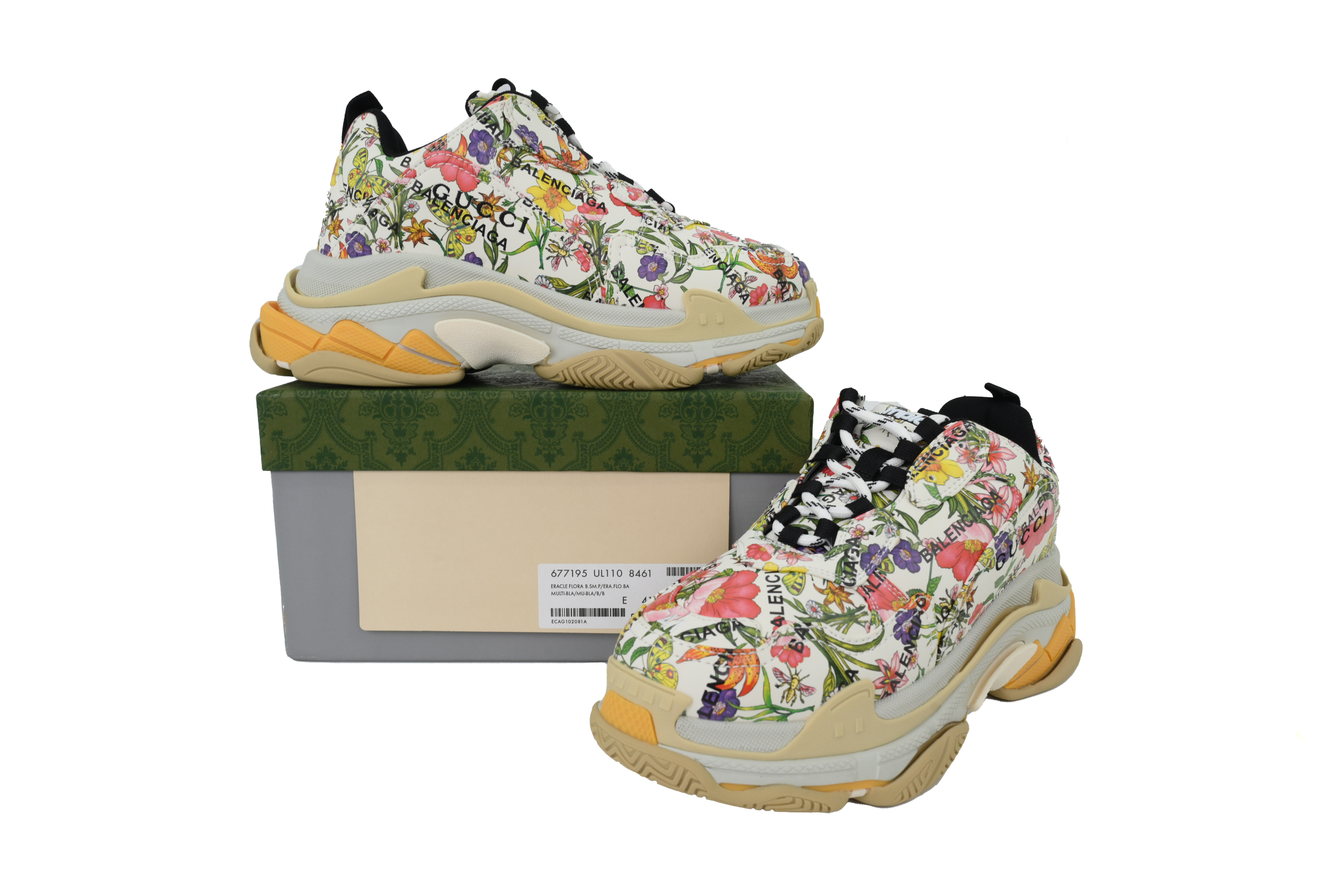 CA0LJ Gucci x Balenciaga Triple S Flowers And Plants