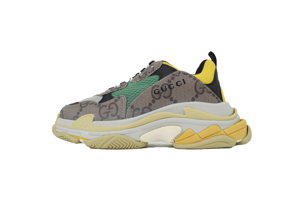 CA0LJ Gucci x Balenciaga Triple S Grey Green