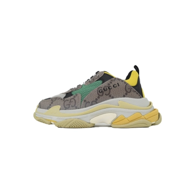 CA0LJ Gucci x Balenciaga Triple S Grey Green 01