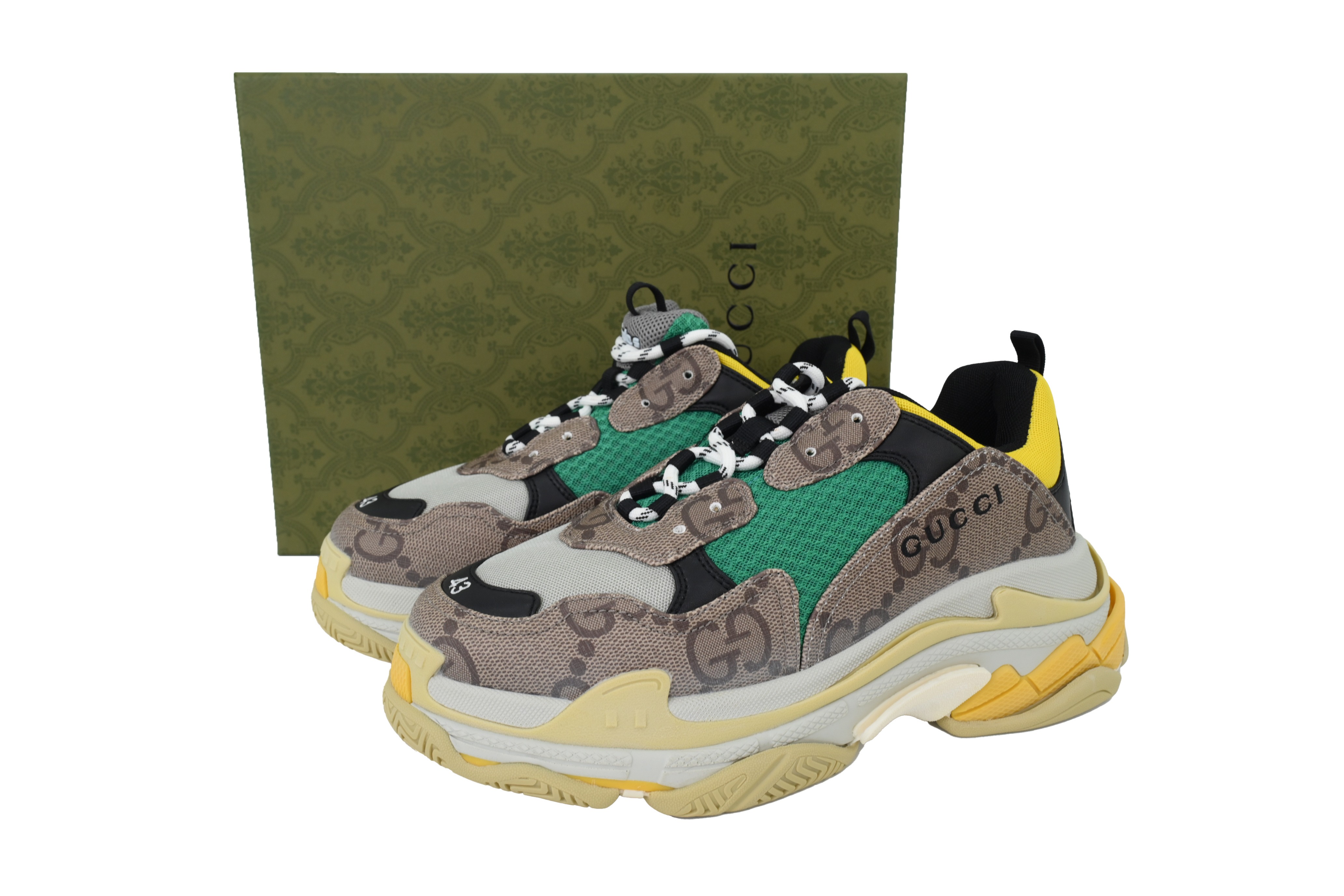 CA0LJ Gucci x Balenciaga Triple S Grey Green