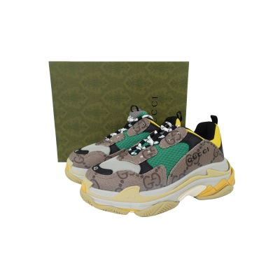CA0LJ Gucci x Balenciaga Triple S Grey Green 02