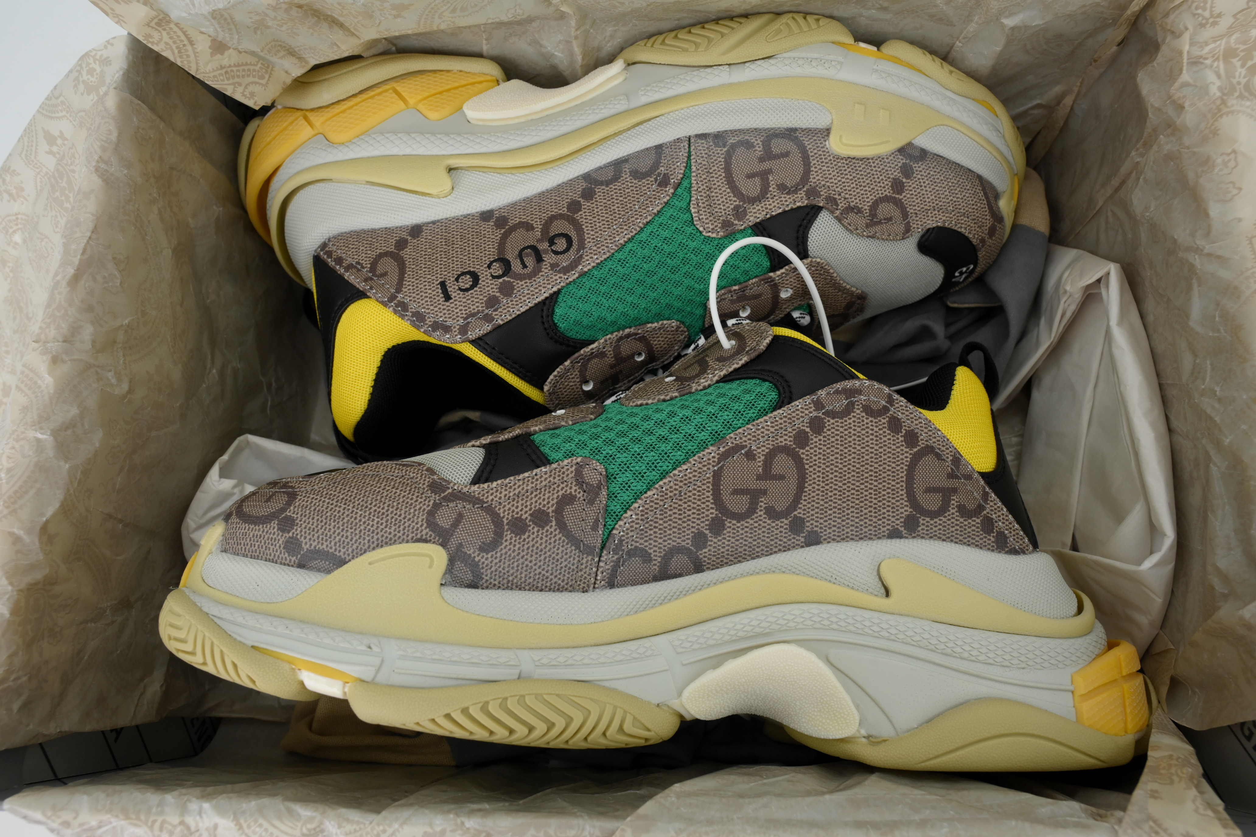 CA0LJ Gucci x Balenciaga Triple S Grey Green