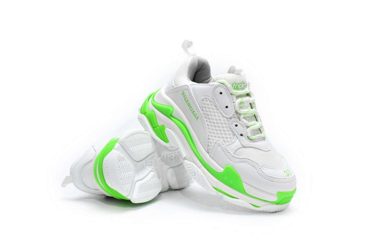 Balenciaga Triple S White Grey Green 524039 W2CA3 5390