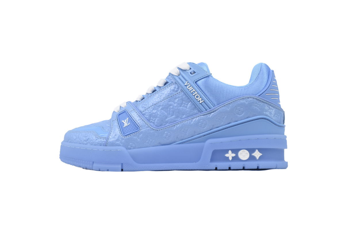 Louis Vuitton Trainer Blue Lychee Patent Leather
