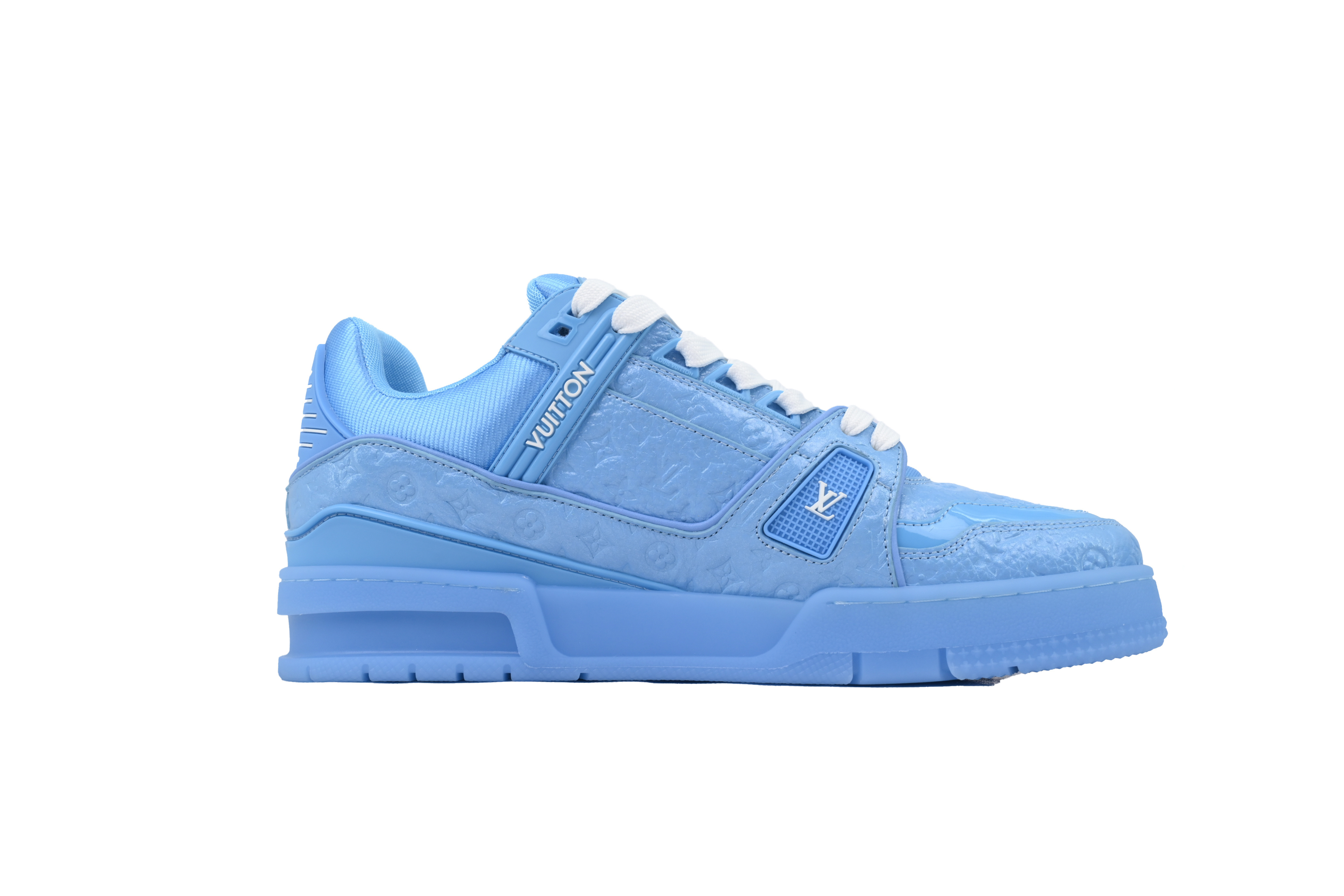 Louis Vuitton Trainer Blue Lychee Patent Leather