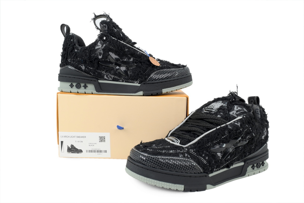 LOUIS VUITTON LV Skate Sneake  Plum Blossom Drill in Black