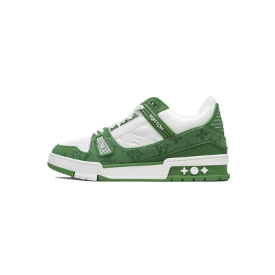 Louis Vuitton Trainer Green Cloth Surface 1A9JHV 01