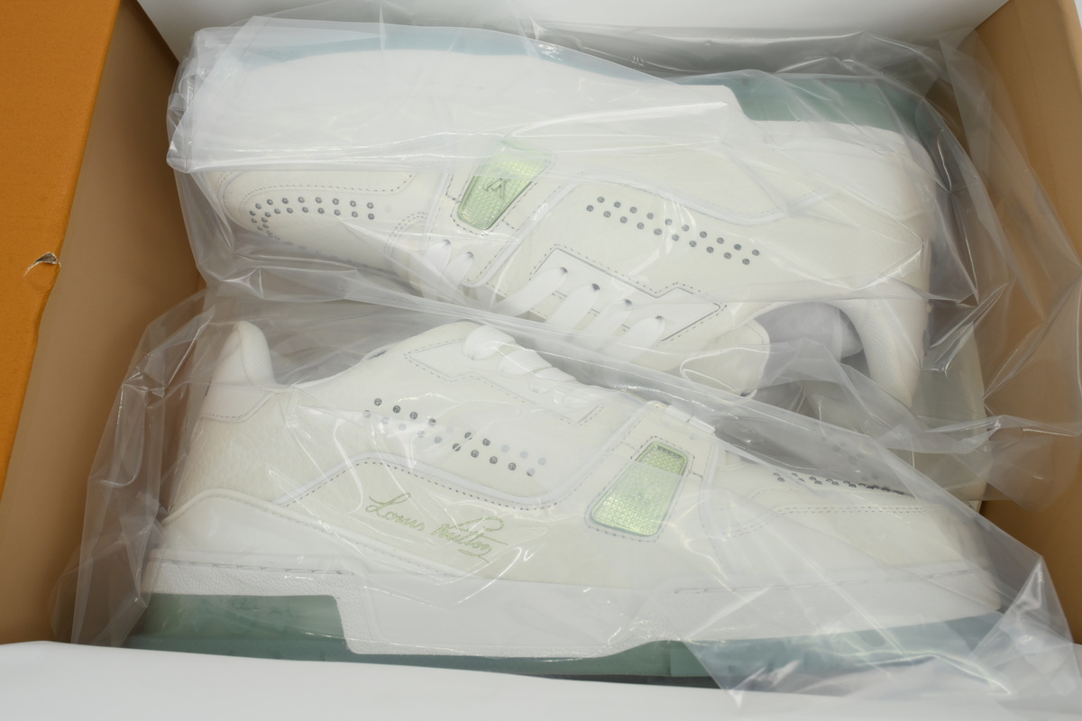 Louis Vuitton White Green Rivets