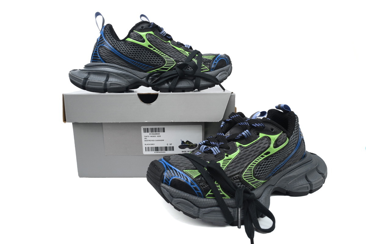 Balenciaga 3XL Black Green Blue 734731 W3XDC 0235