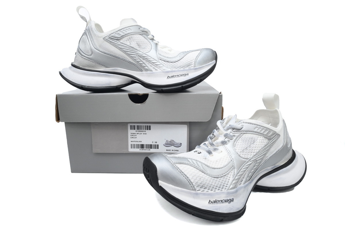 Balenciaga Circuit Sneaker 'Worn-Out - White Silver'3 793944 WFLGY 9100