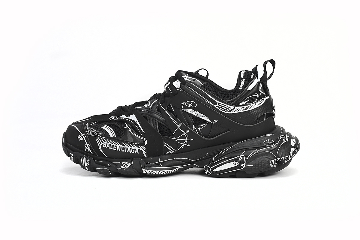 Balenciaga Track Black Black-And-White Painting 542023 W3SR2 2315
