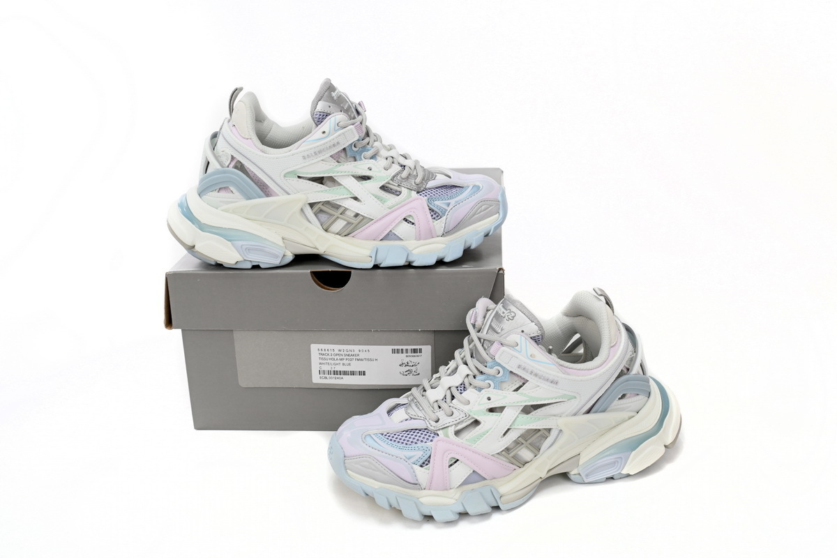 Balenciaga Track 2 Sneaker Military Black Pale White Purple 568615 W2GN3 9045