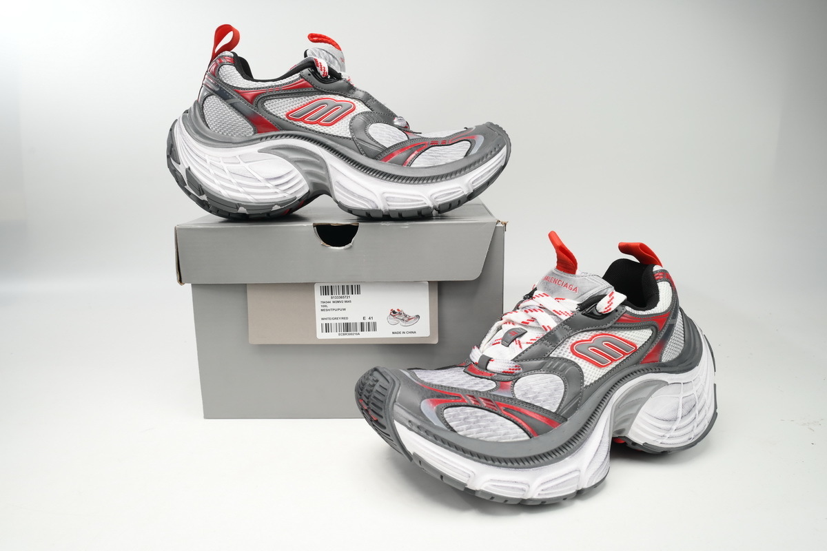 Balenciaga 10XL White Gray Red 784342 W2MV2 9645