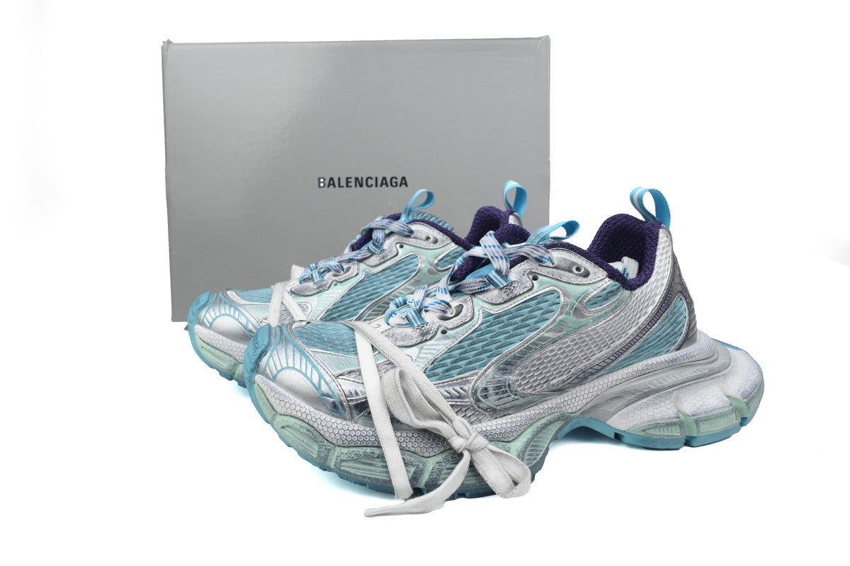 Balenciaga White Silver Blue 734734 W3XL5 4095