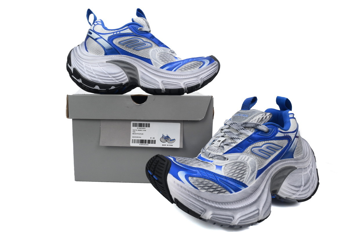 Balenciaga 10XL White Silver Blue 784342 W2MV2 6326