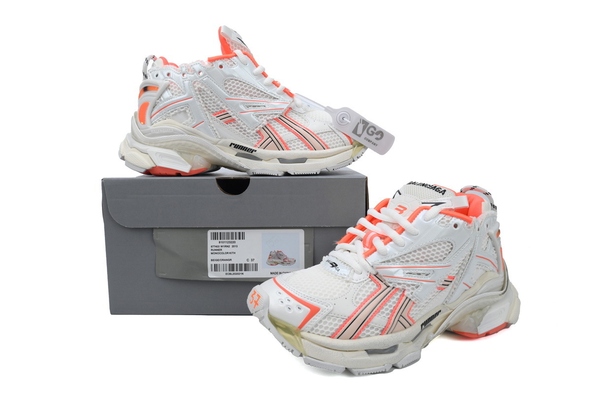 Balenciaga Runner Sneaker 'Eggshell Neon Orange' 677403 W3RBM 2013
