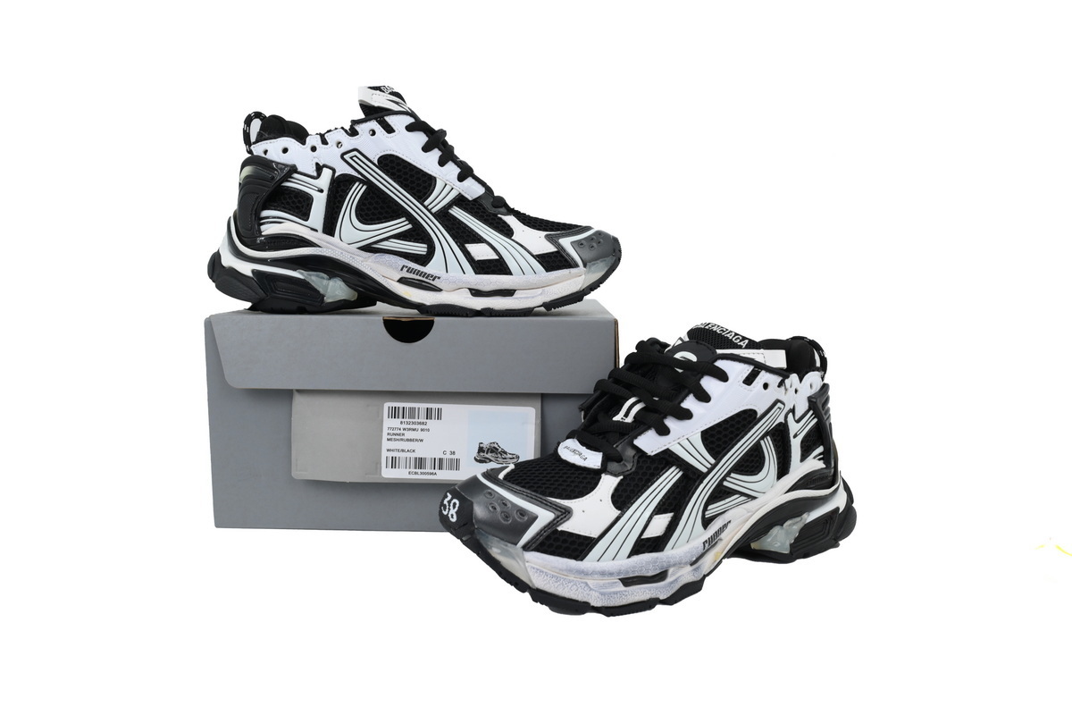 Balenciaga Runner Sneaker 'White Black' 772774 W3RMU 9010