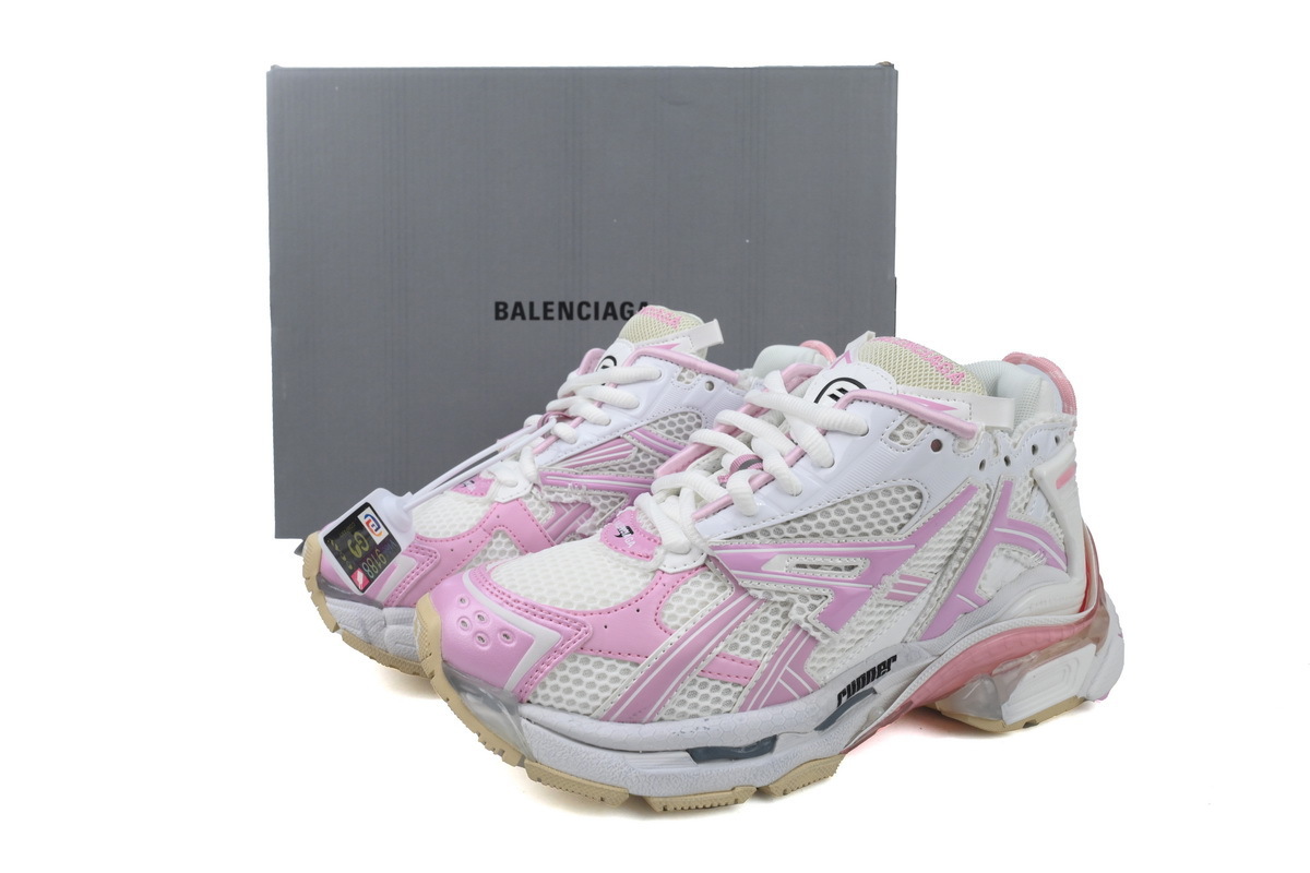 Balenciaga Runner White Pink 677403 W3RB3 9059
