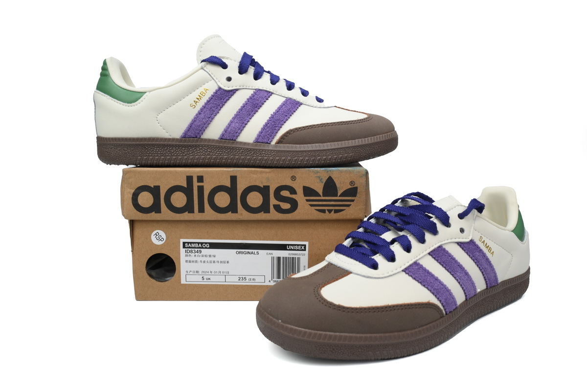 Adidas Originals Samba OG 'Off White Purple Green' ID8349