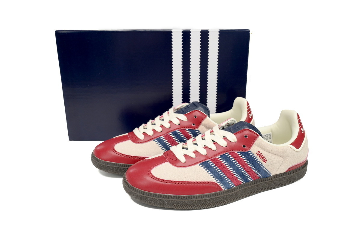 Adidas Originals Samba Vegan /OG Beige Blue Red ID6023