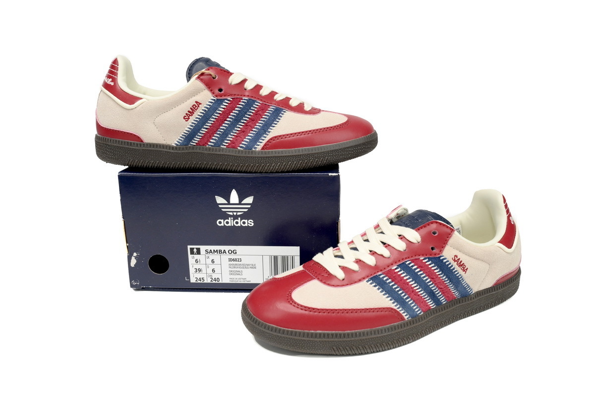 Adidas Originals Samba Vegan /OG Beige Blue Red ID6023