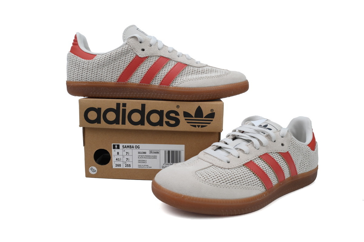 Adidas Samba OG 'Crystal White Preloved Red' IG1380