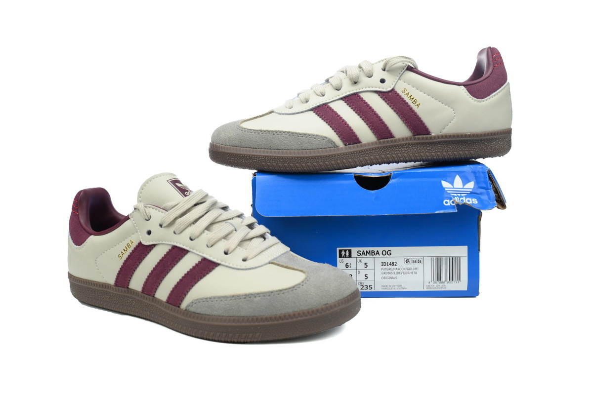 Adidas Samba OG 'Putty Grey Maroon' ID1482