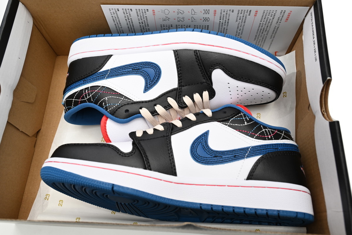 Air Jordan 1 Low 'Black/Industrial Blue' FV3622-141
