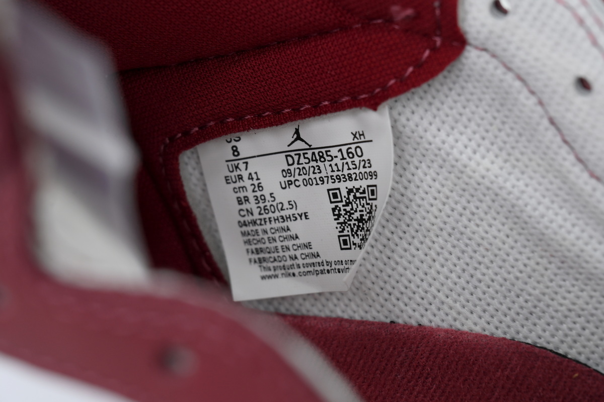 Air Jordan 1 Retro High OG 'Artisanal Red' DZ5485-160