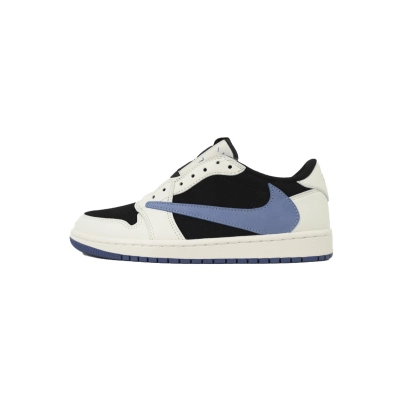 Travis Scott x Air Jordan 1 Low Black White Blue DM7866-040 01