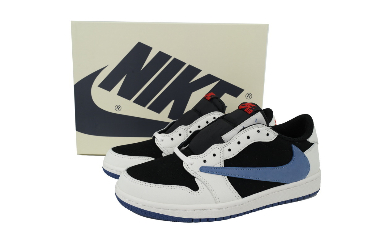 Travis Scott x Air Jordan 1 Low Black White Blue DM7866-040