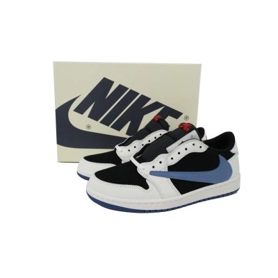 Travis Scott x Air Jordan 1 Low Black White Blue DM7866-040 02