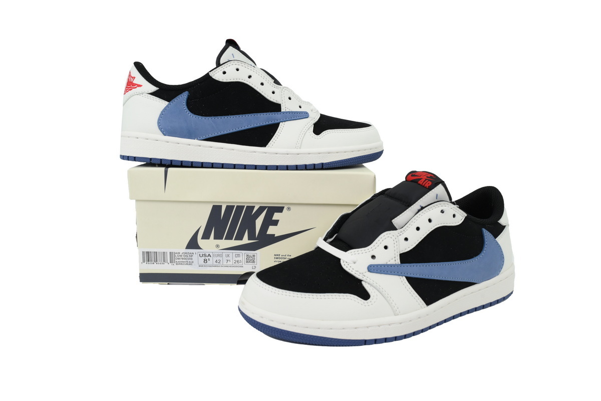 Travis Scott x Air Jordan 1 Low Black White Blue DM7866-040