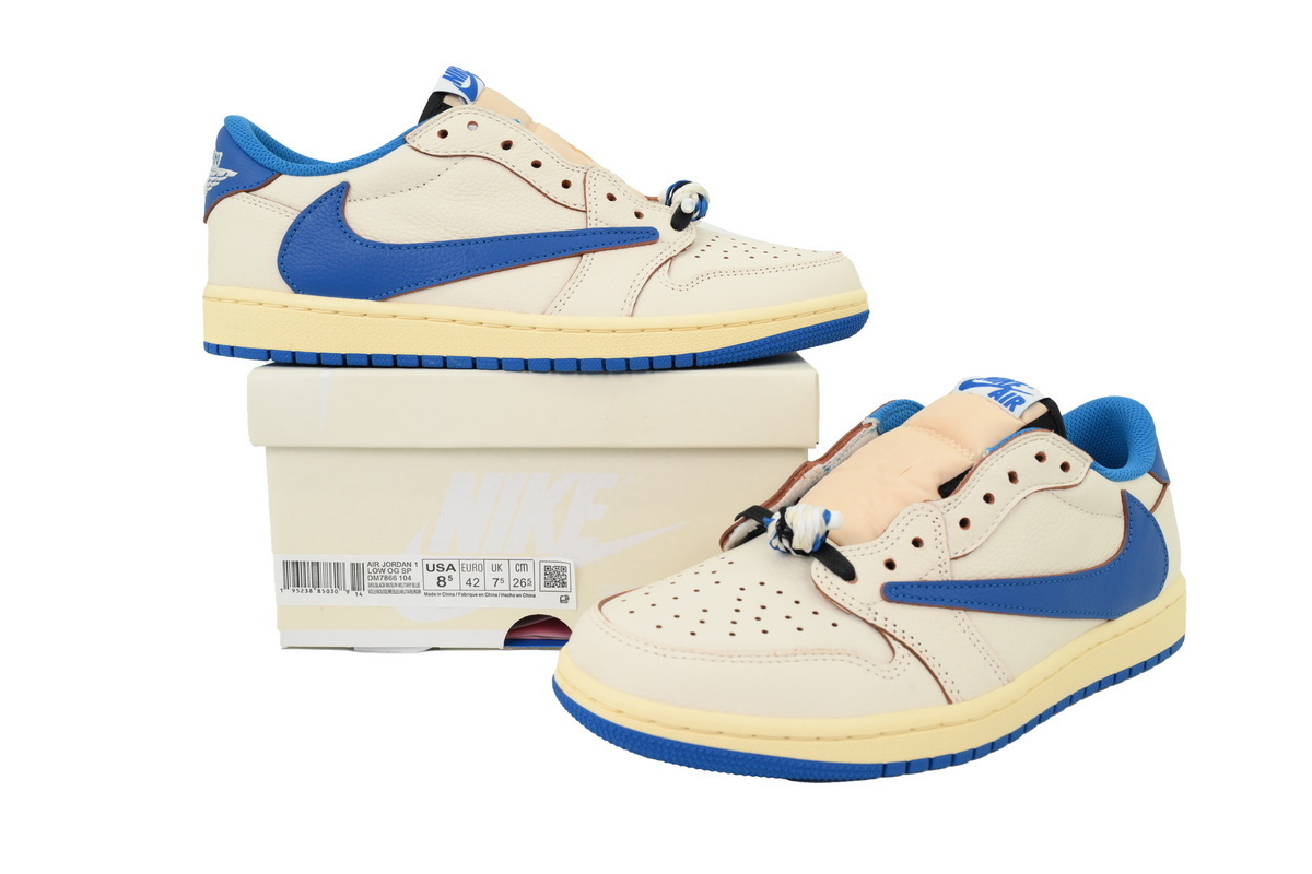 Travis Scott x Air Jordan 1 Retro Low OG SP 'Sail Military Blue' DM7866-104