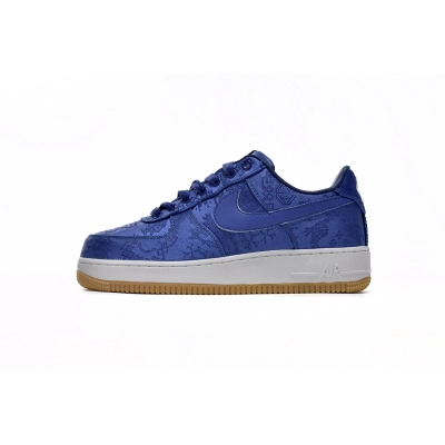CLOT x Nike Air Force 1 Low Premium Blue Silk CJ5290-400 01