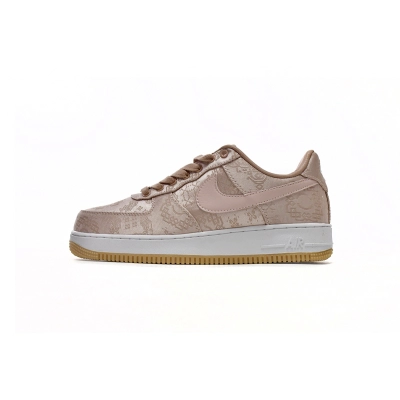 CLOT x Nike Air Force 1 Low Premium Rose Gold Silk CJ5290-600 01