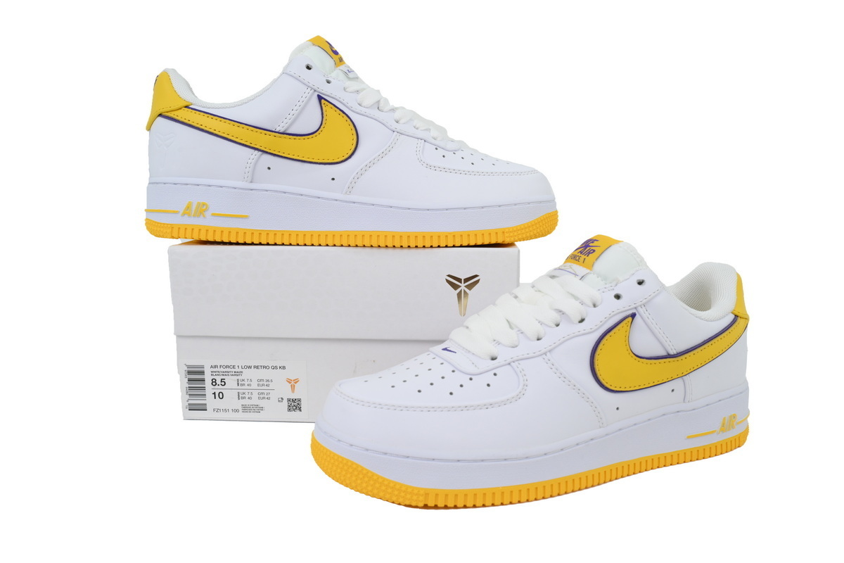 Kobe Bryant x Air Force 1 Low Retro QS 'Lakers Home' FZ1151-100