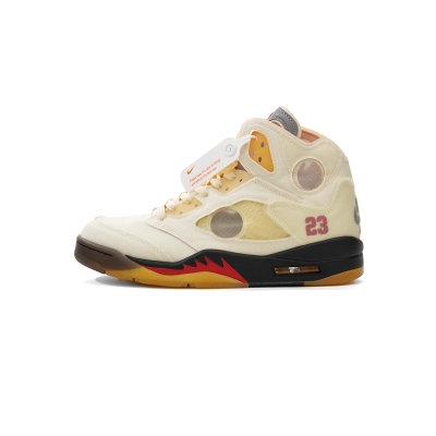OFF White x Air Jordan 5 Retro SP Sail DH8565-100  01