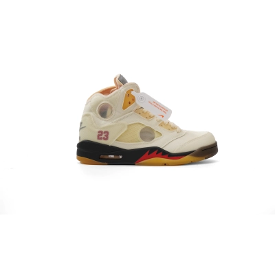 OFF White x Air Jordan 5 Retro SP Sail DH8565-100  02