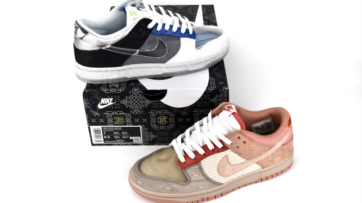 CLOT x NK Dunk Low Brown Blue Gray FN0316-999