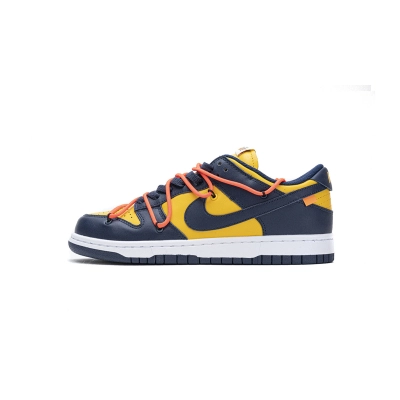 OFF WHITE X Nike Dunk SB Low White Michigan CT0856-700 01