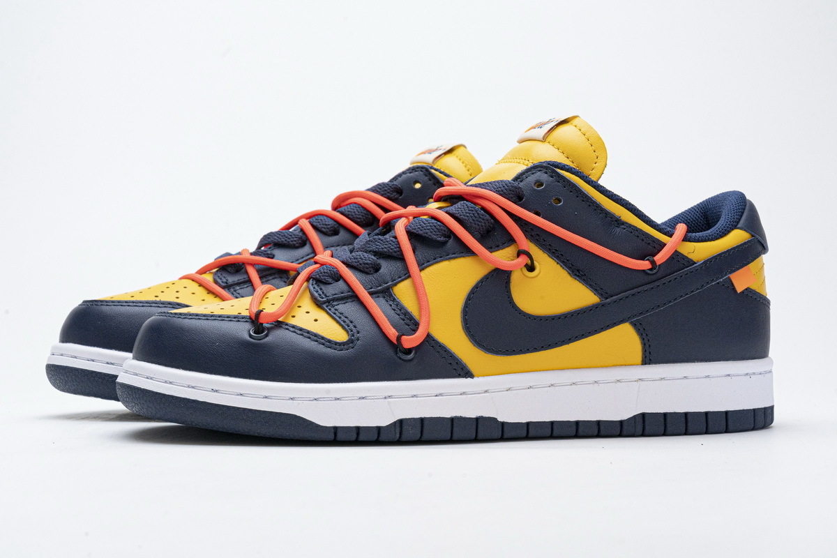 OFF WHITE X Nike Dunk SB Low White Michigan CT0856-700