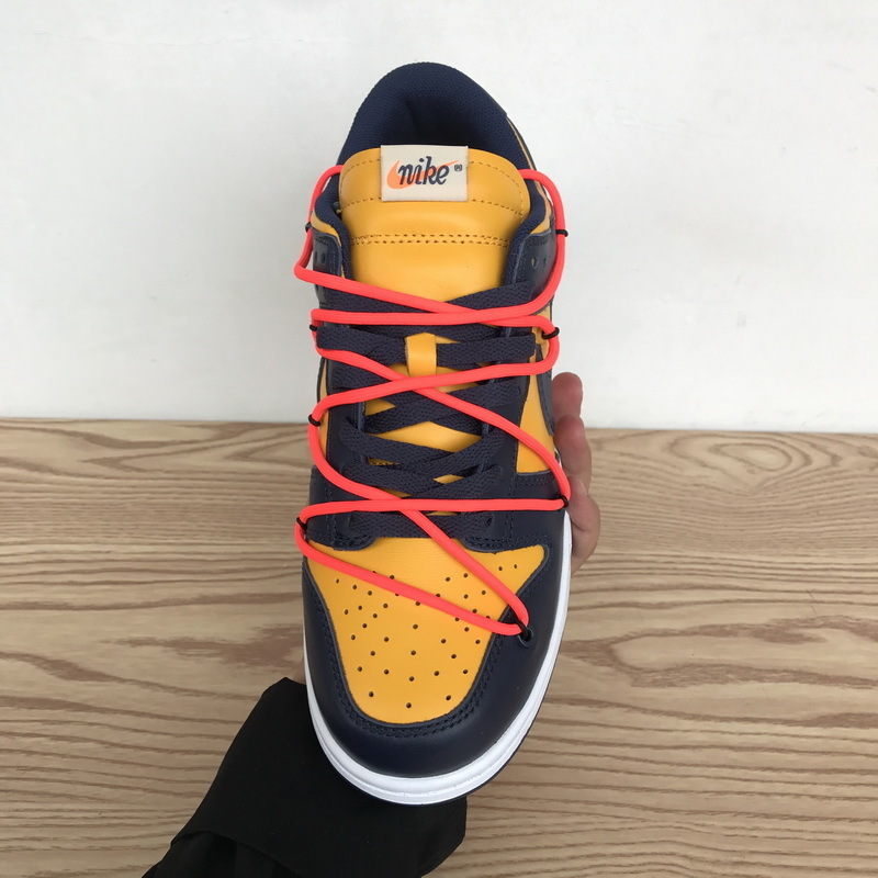 OFF WHITE X Nike Dunk SB Low White Michigan CT0856-700
