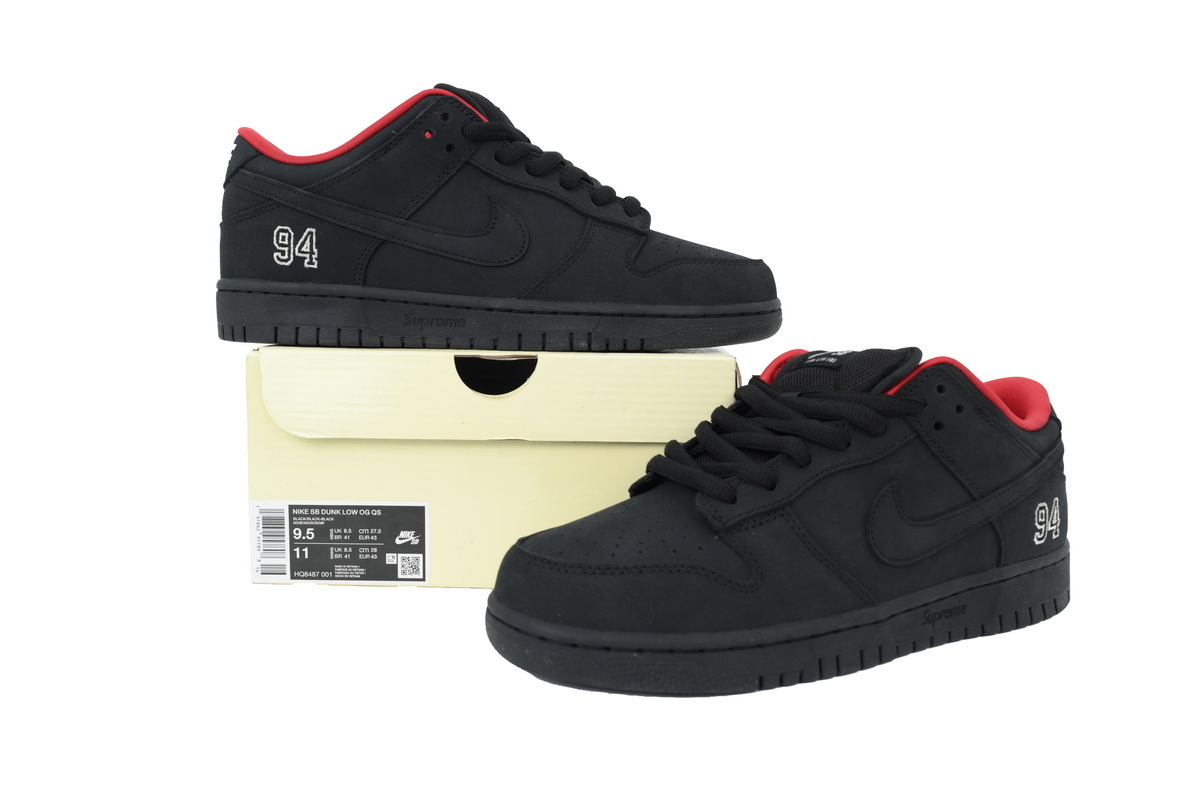 Supreme x Nike Dunk Low SB 'Black' HQ8487-001