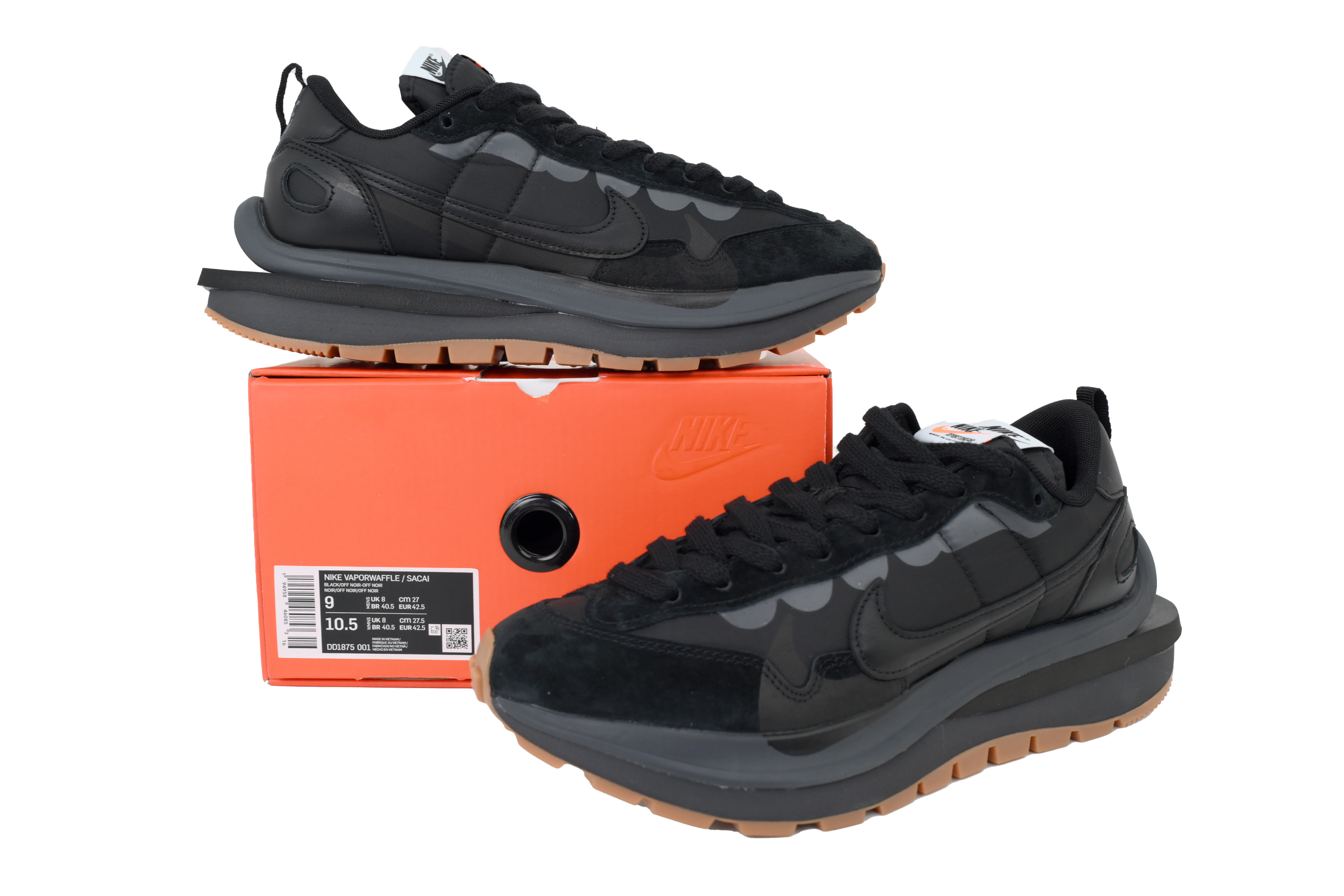 Sacai x Nike VaporWaffle Black and Gum DD1875-001