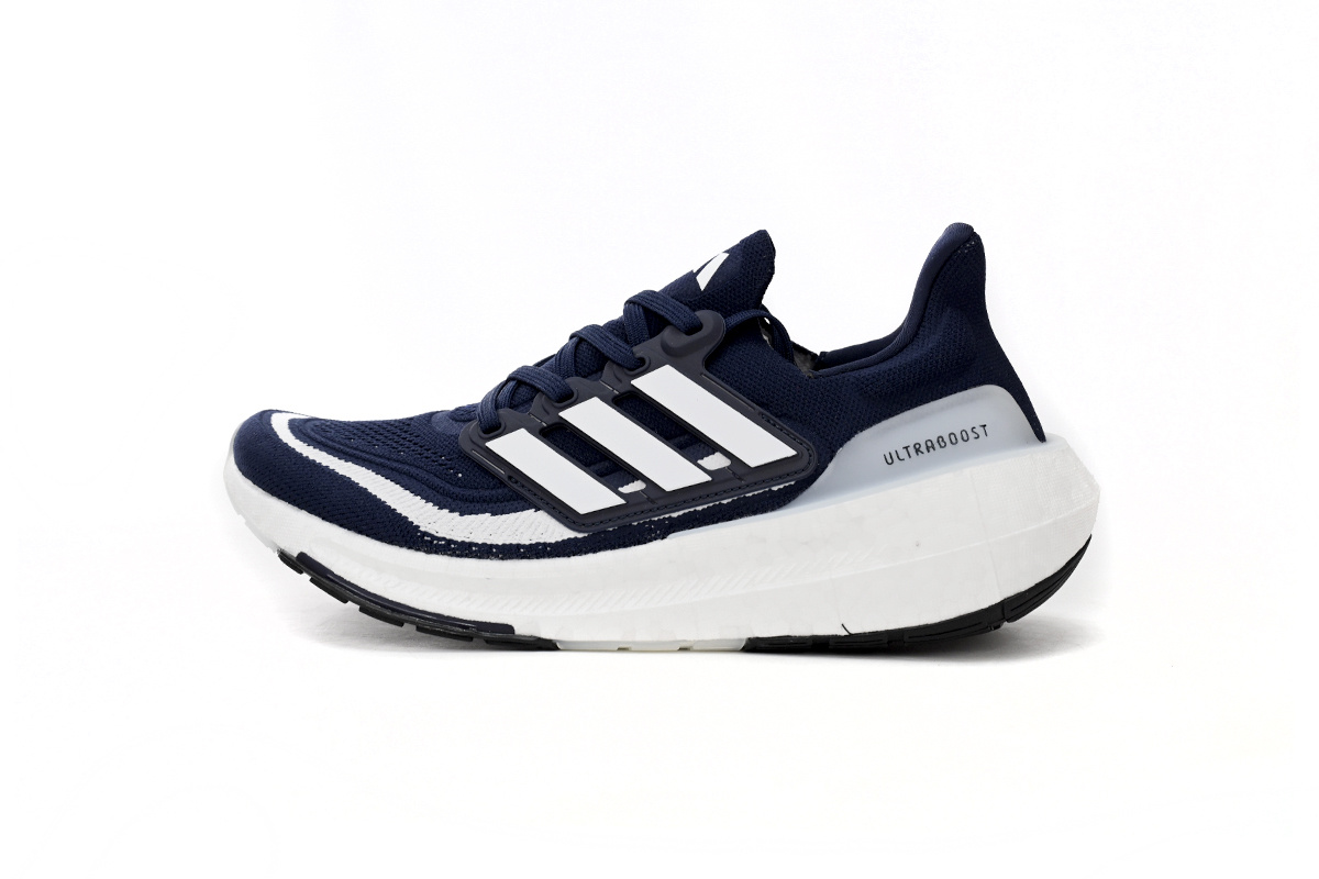 8851-17 Adidas Ultra Boost 2023 LIGHT Black And White Blue and white bars HP9203
