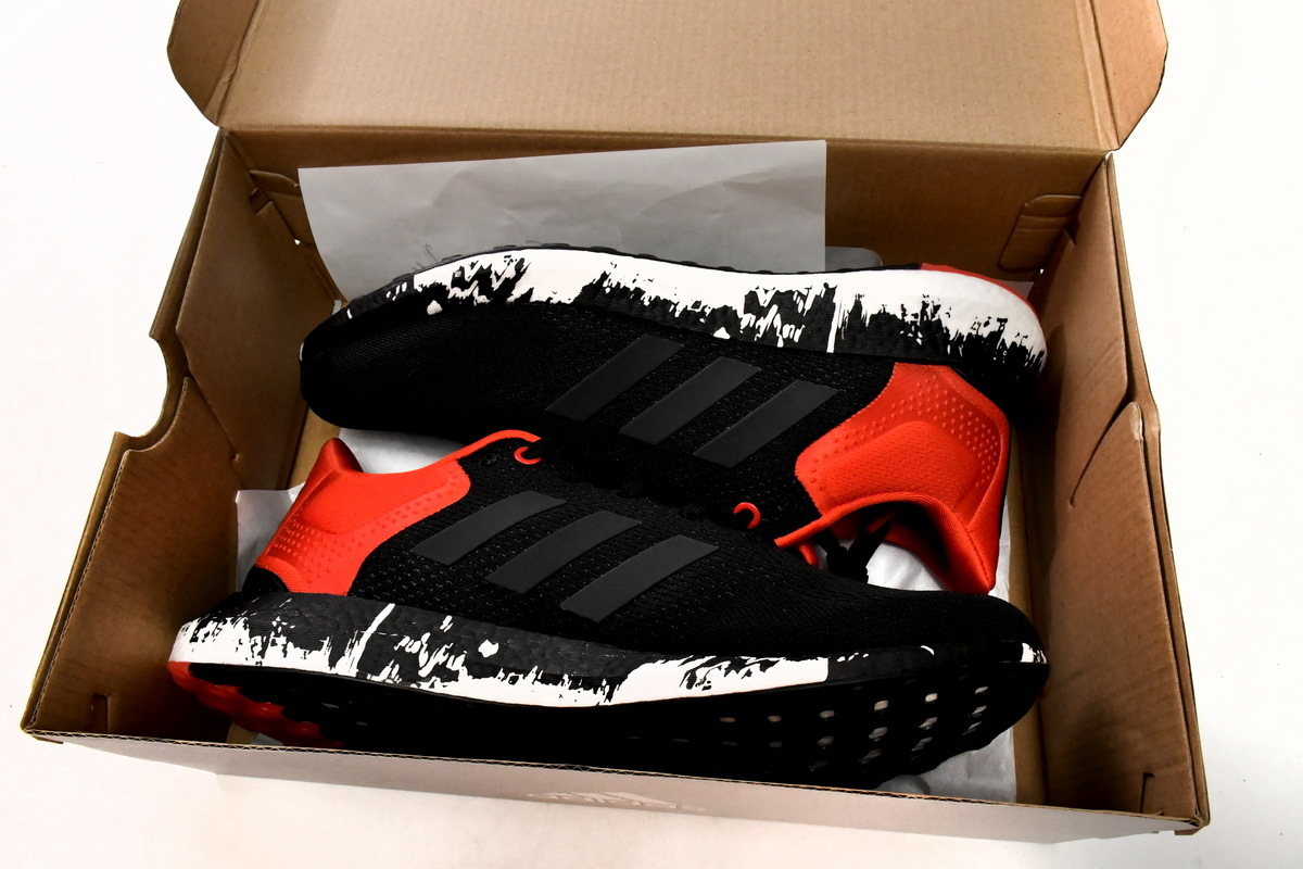 adidas Pure Boost 21 Black Vivid Red GV7702