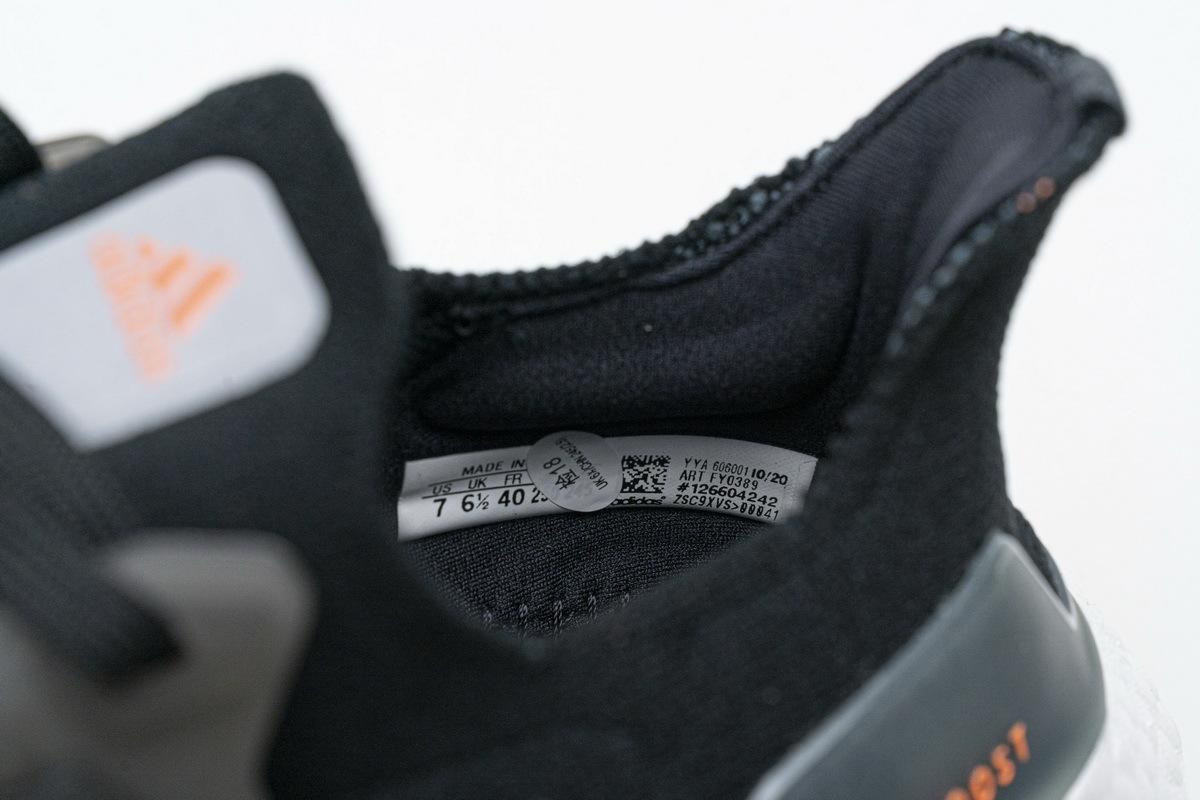 adidas Ultra Boost 2021 Black Grey Orange FY0389