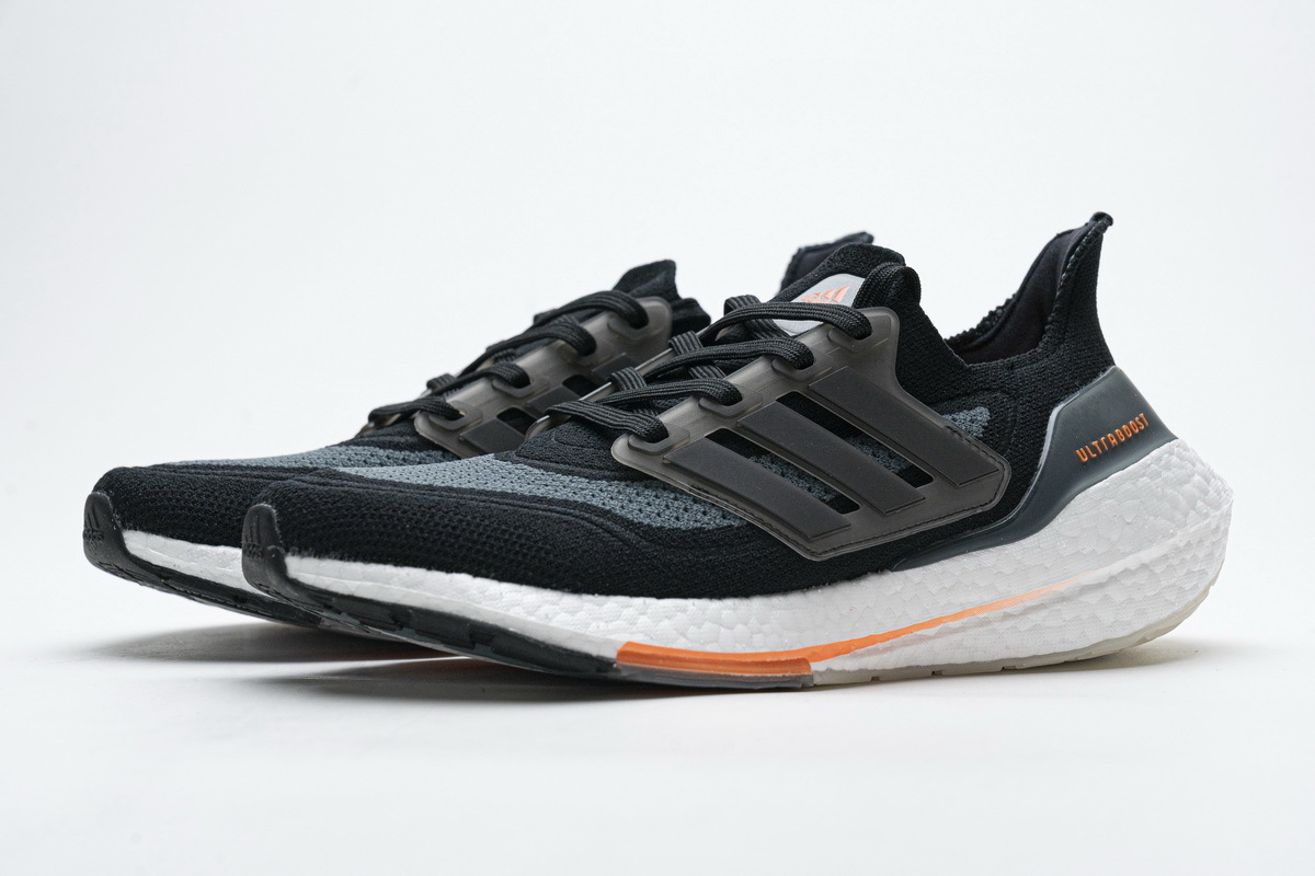 adidas Ultra Boost 2021 Black Grey Orange FY0389