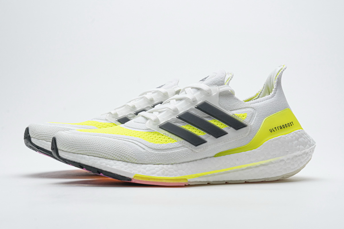 adidas Ultra Boost 2021 White Yellow Black FY0377